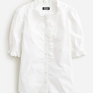 NWT Jcrew Ruffle Top in White - Small